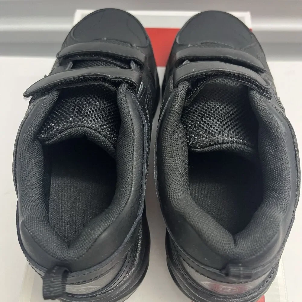 New Balance 624 SZ 2.5MBig Kid Black Leather Hook Loop Training Uniform Shoes